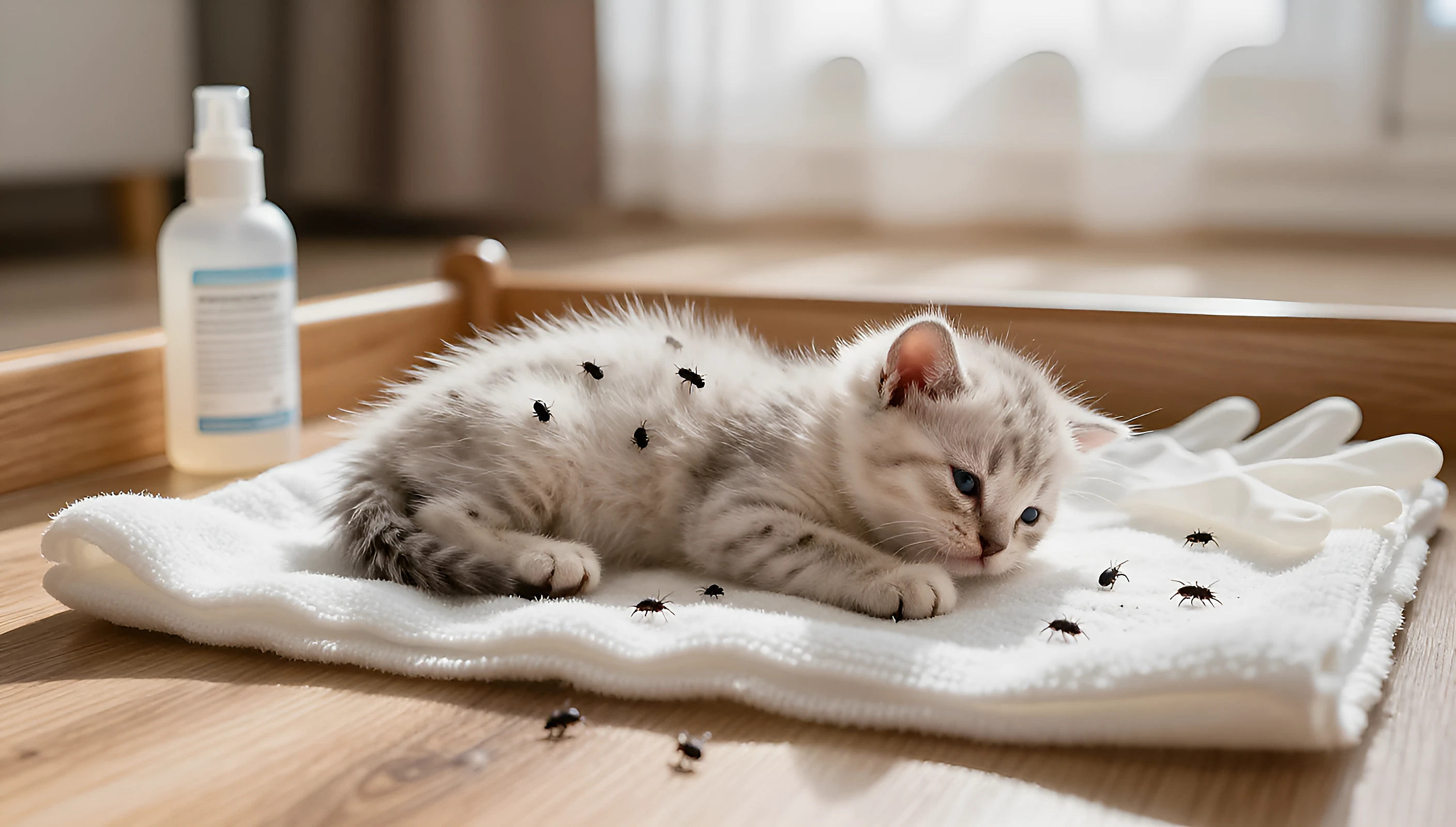 Блохи у новорождённого котёнка: безопасное лечение