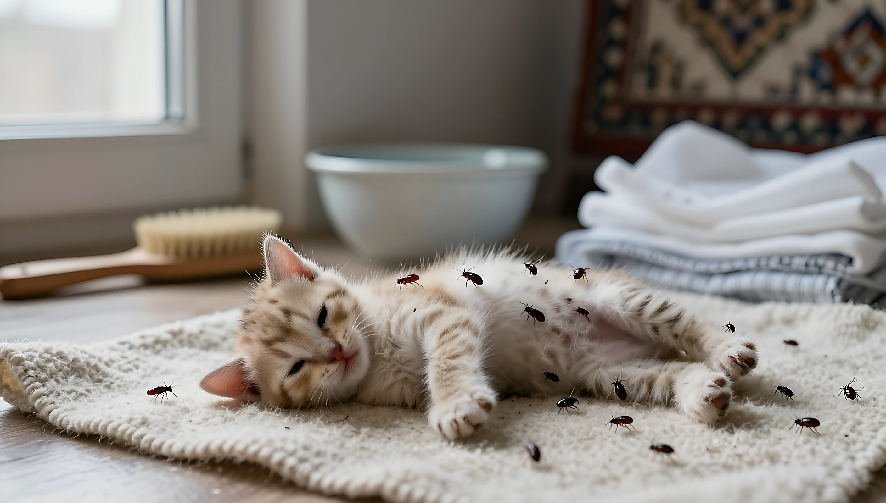 Блохи у новорождённого котёнка: безопасное лечение